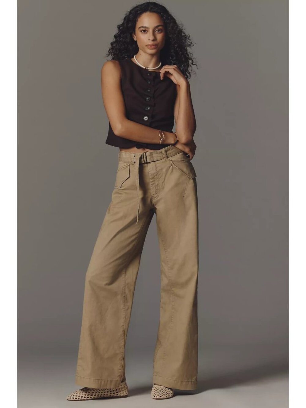 Anthropologie Pilcro Ace Full Slouch Pants Sponge 31